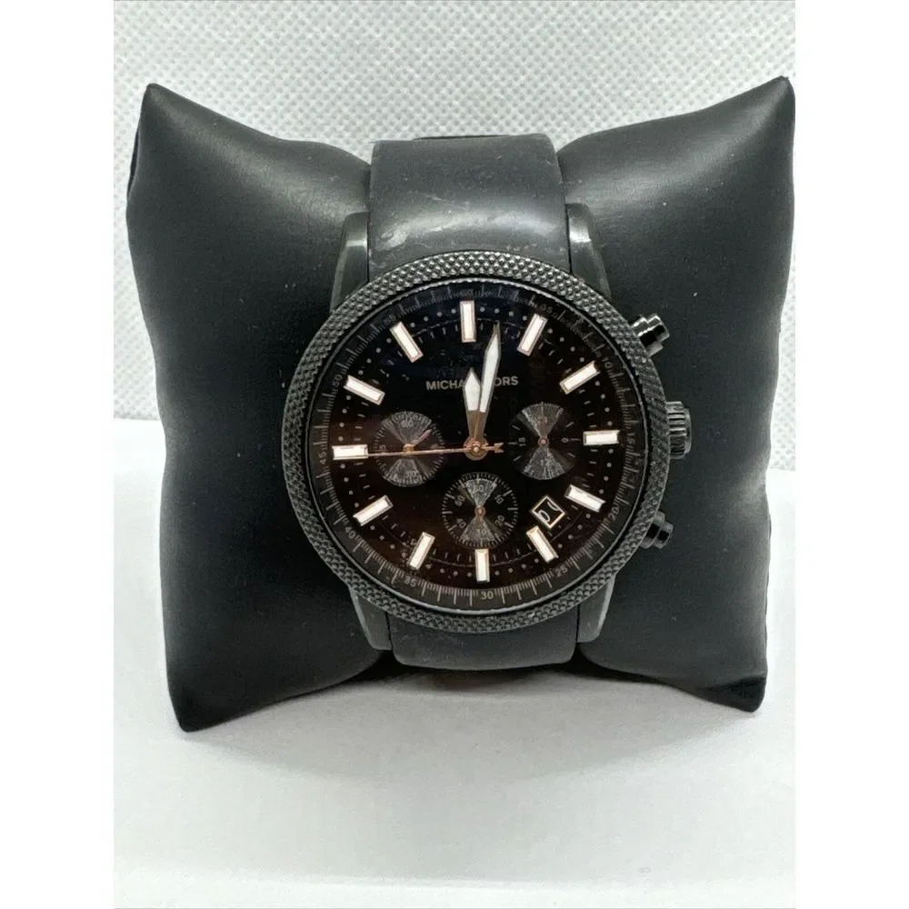 Michael Kors Scout MK8317 Women's Black Silicone Strap Analog Dial Watch JNA308